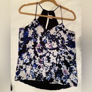 Express reversible black and floral racerback spaghetti strap tank - size small